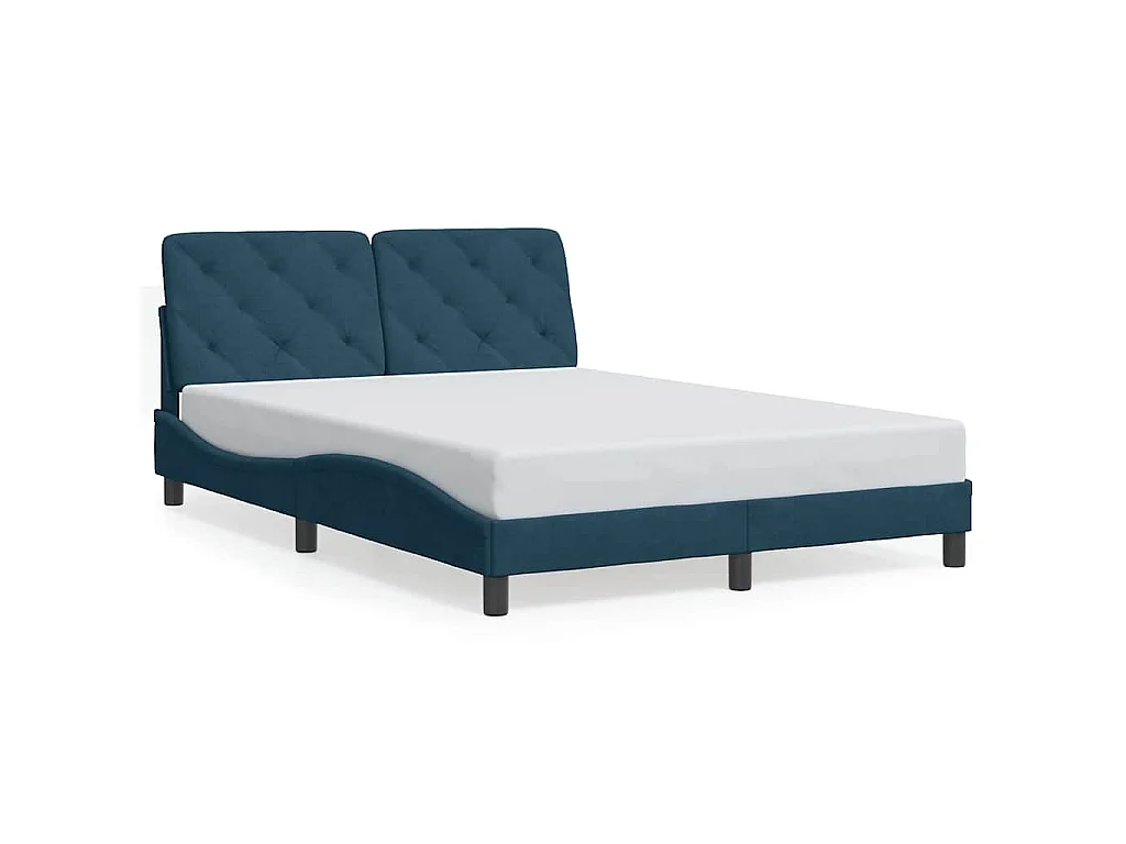 Bettgestell ohne Matratze Blau 120x200 cm Samt