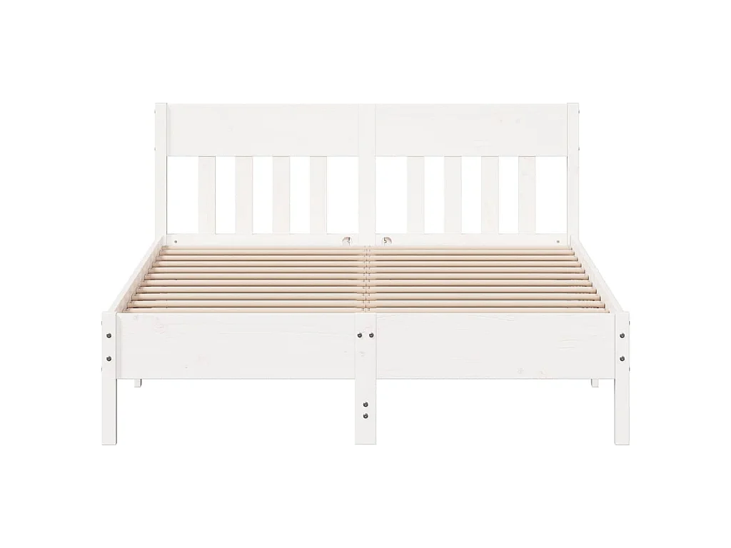Cadre de lit sans matelas blanc 120x190 cm bois de pin massif