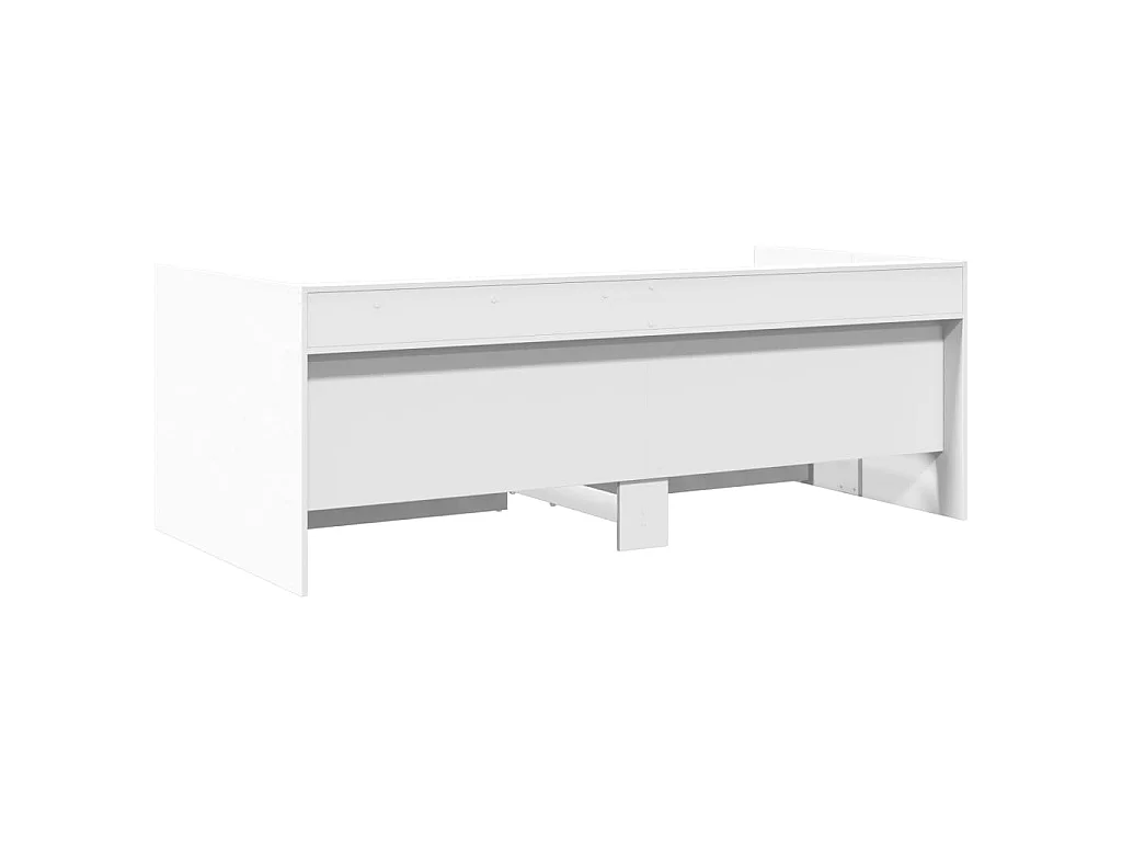 Divano Letto con Cassetti senza Materasso Bianco 75x190 cm