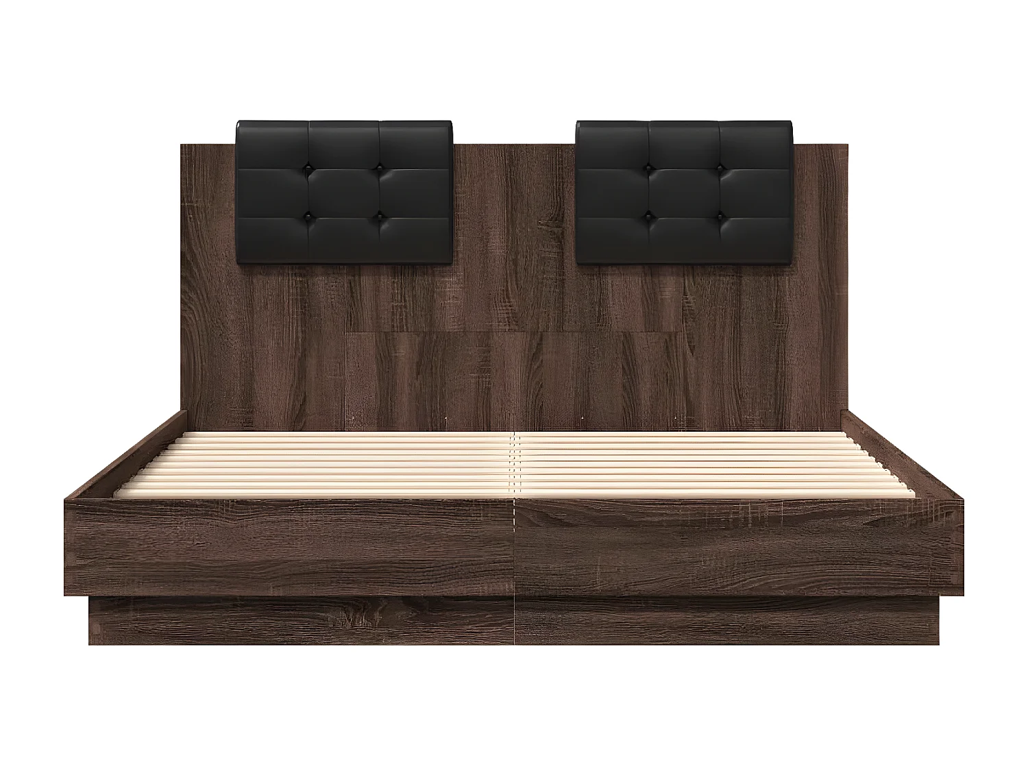 Cadre de lit avec LED sans matelas chêne marron 140x190 cm