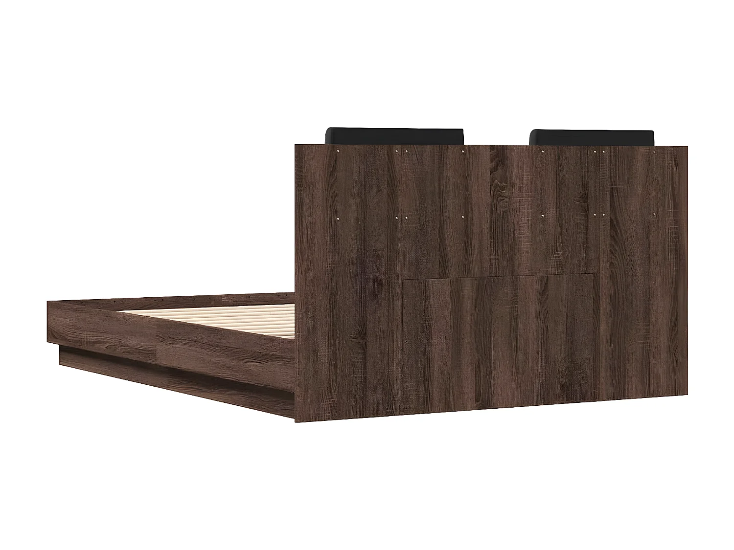 Cadre de lit avec LED sans matelas chêne marron 140x190 cm