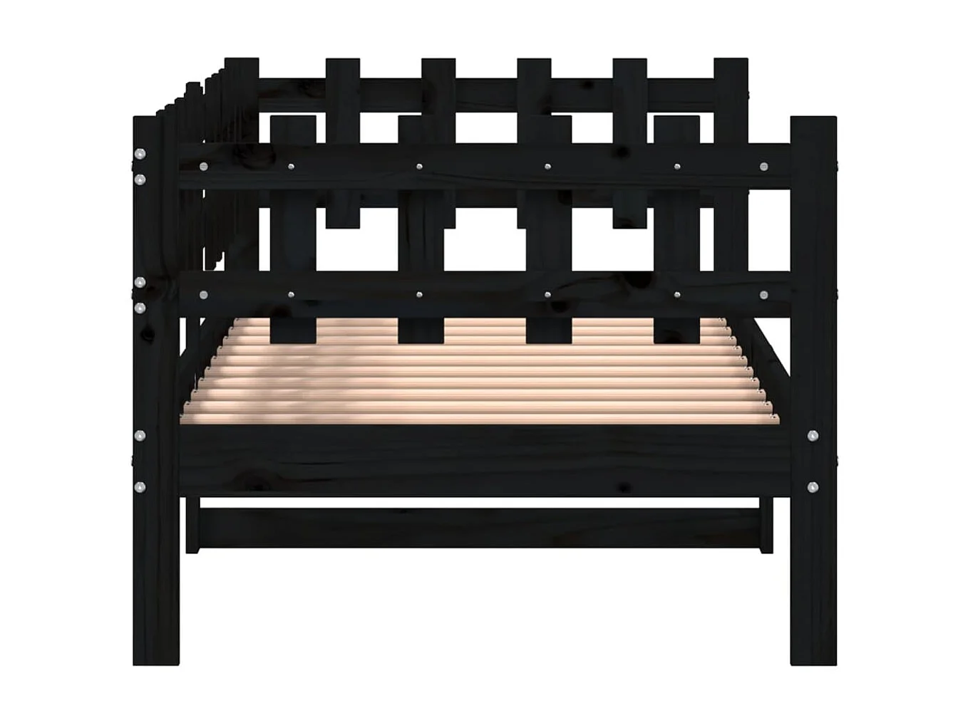 Dormeuse Nera 90x190 cm in Legno Massello di Pino