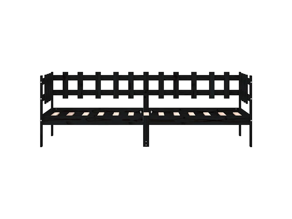 Dormeuse Nera 90x190 cm in Legno Massello di Pino