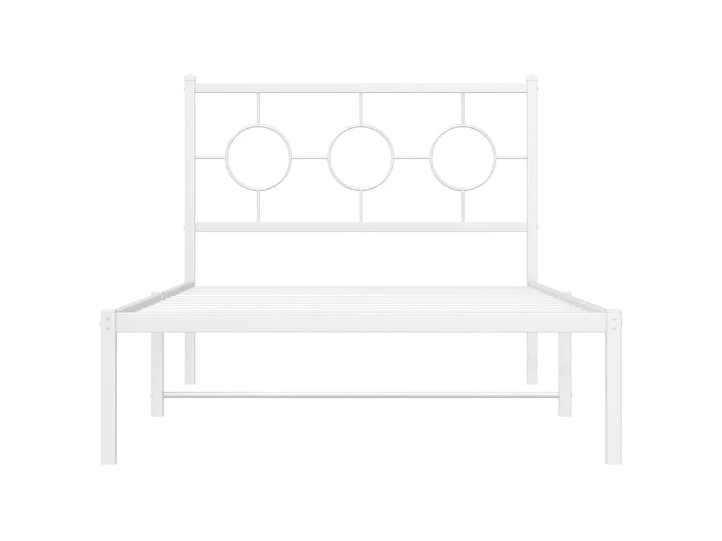Bedframe met hoofdbord metaal wit 100x200 cm
