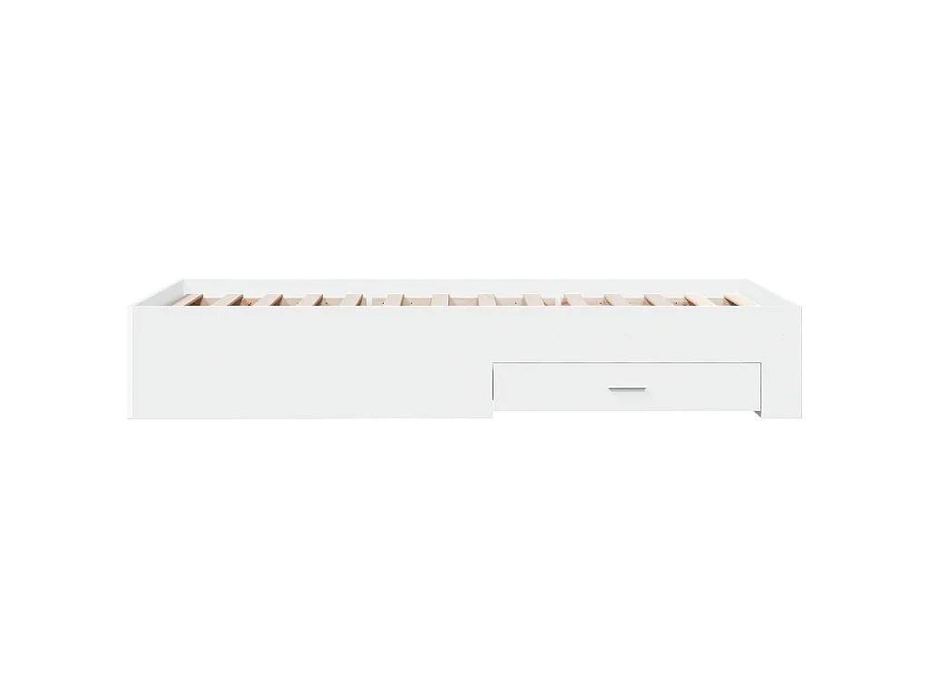 Cama con cajones madera de ingeniería blanca 90x200 cm