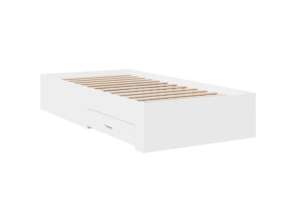 Cama con cajones madera de ingeniería blanca 90x200 cm
