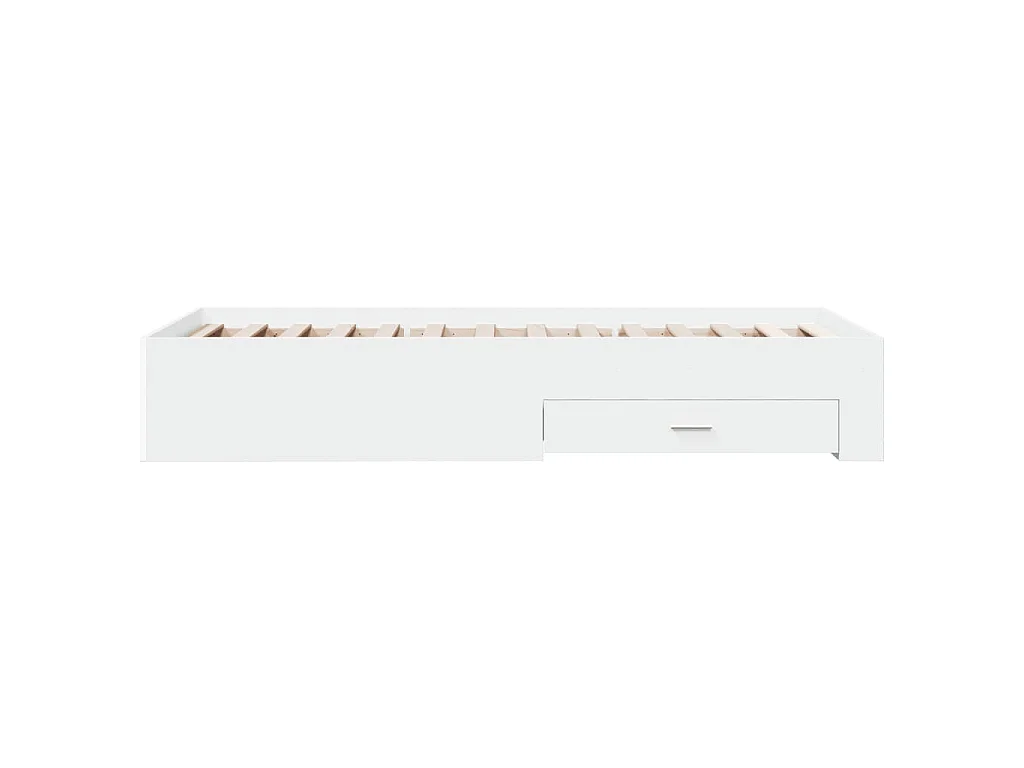 Cadre de lit avec tiroirs sans matelas blanc 90x200 cm