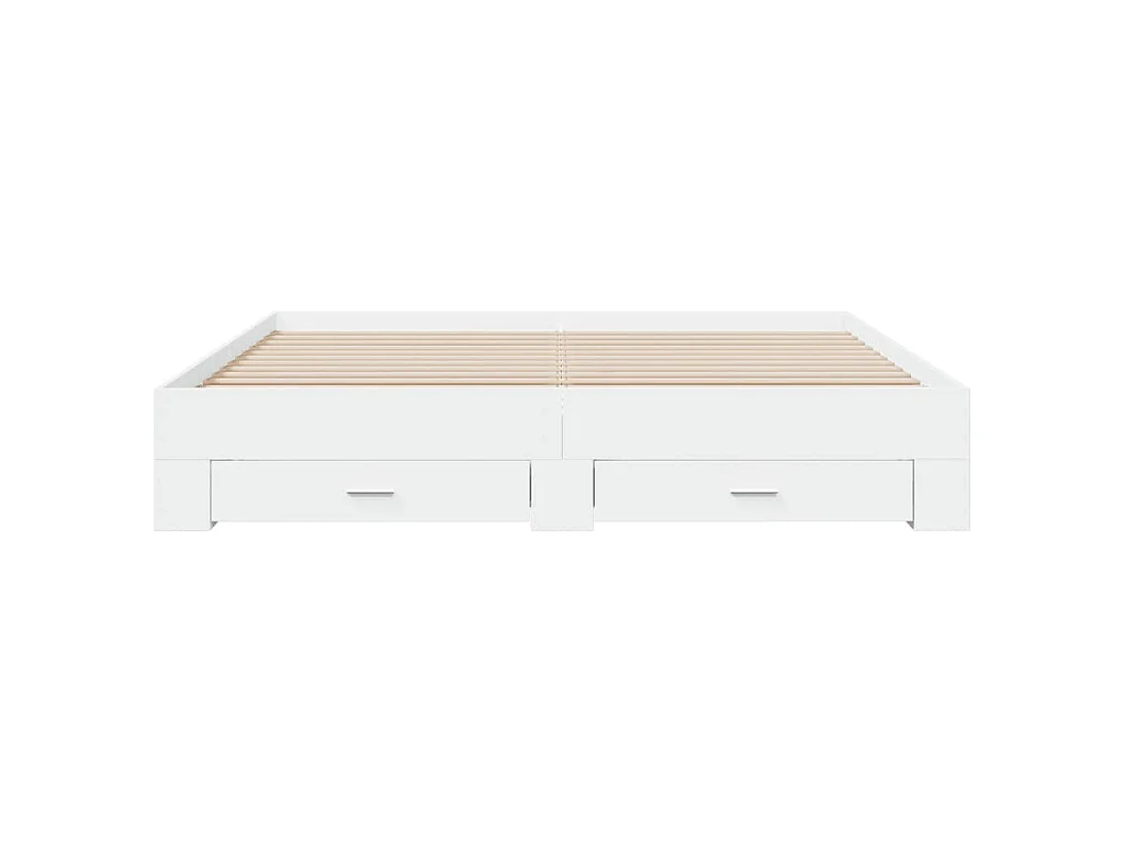 Bedframe met lades bewerkt hout wit 200x200 cm