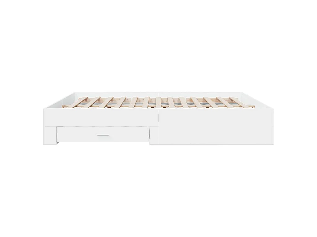Bedframe met lades bewerkt hout wit 200x200 cm