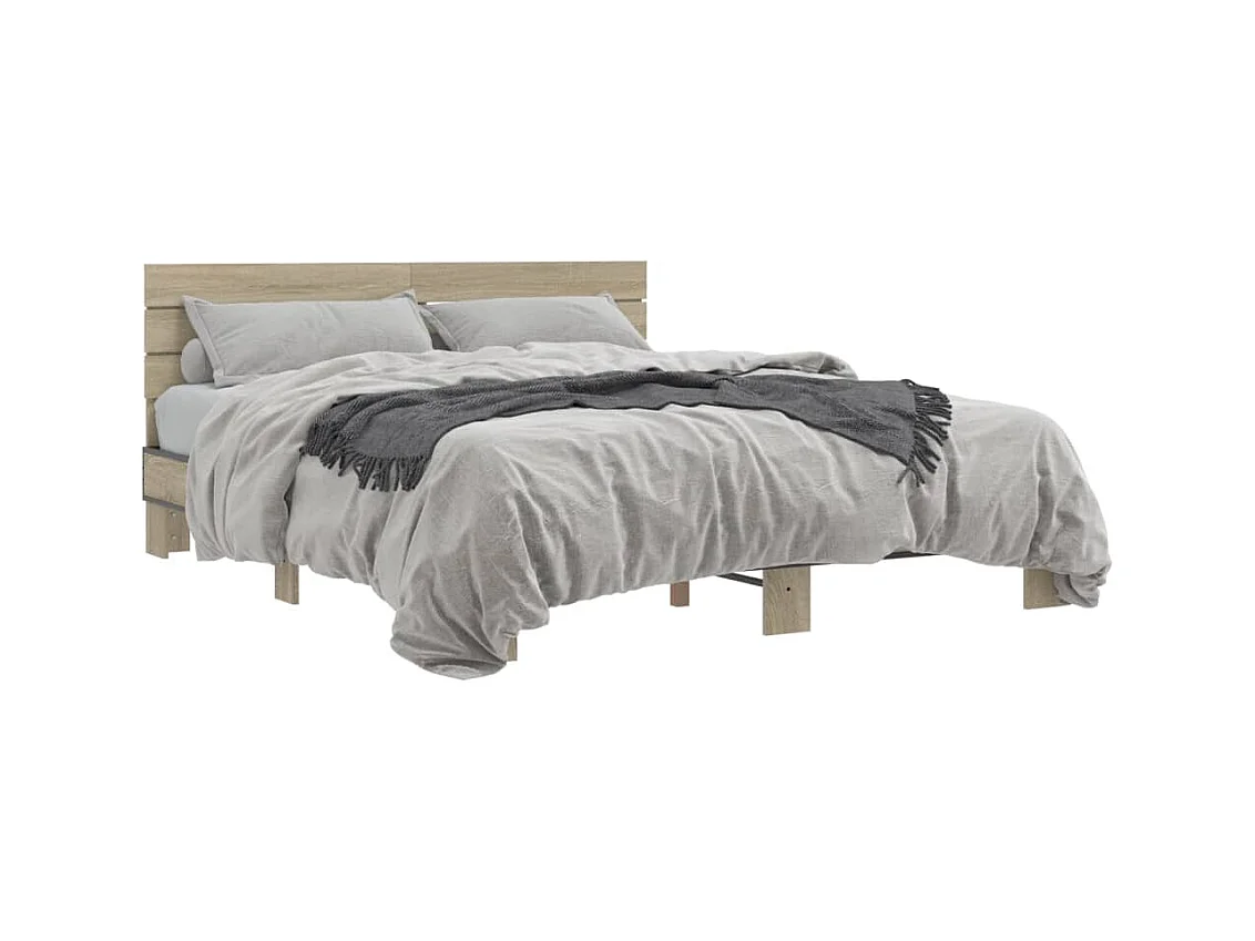 Cadre de lit sans matelas chêne sonoma 150x200 cm