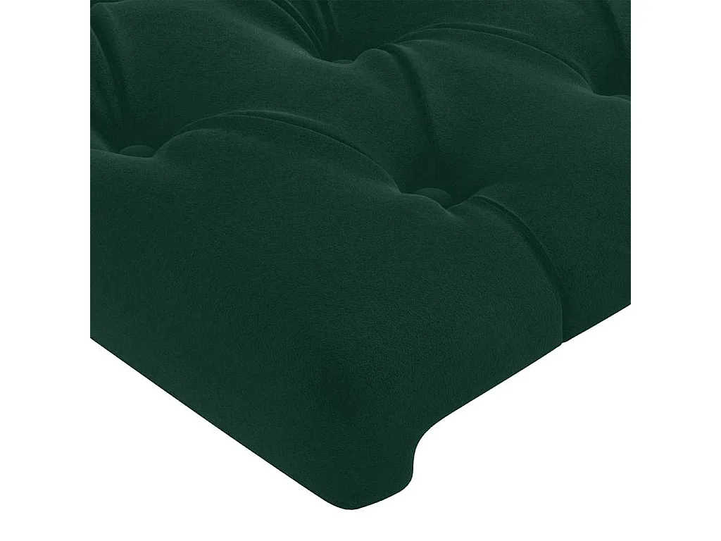 Cadre de lit sans matelas vert foncé 90x190 cm velours