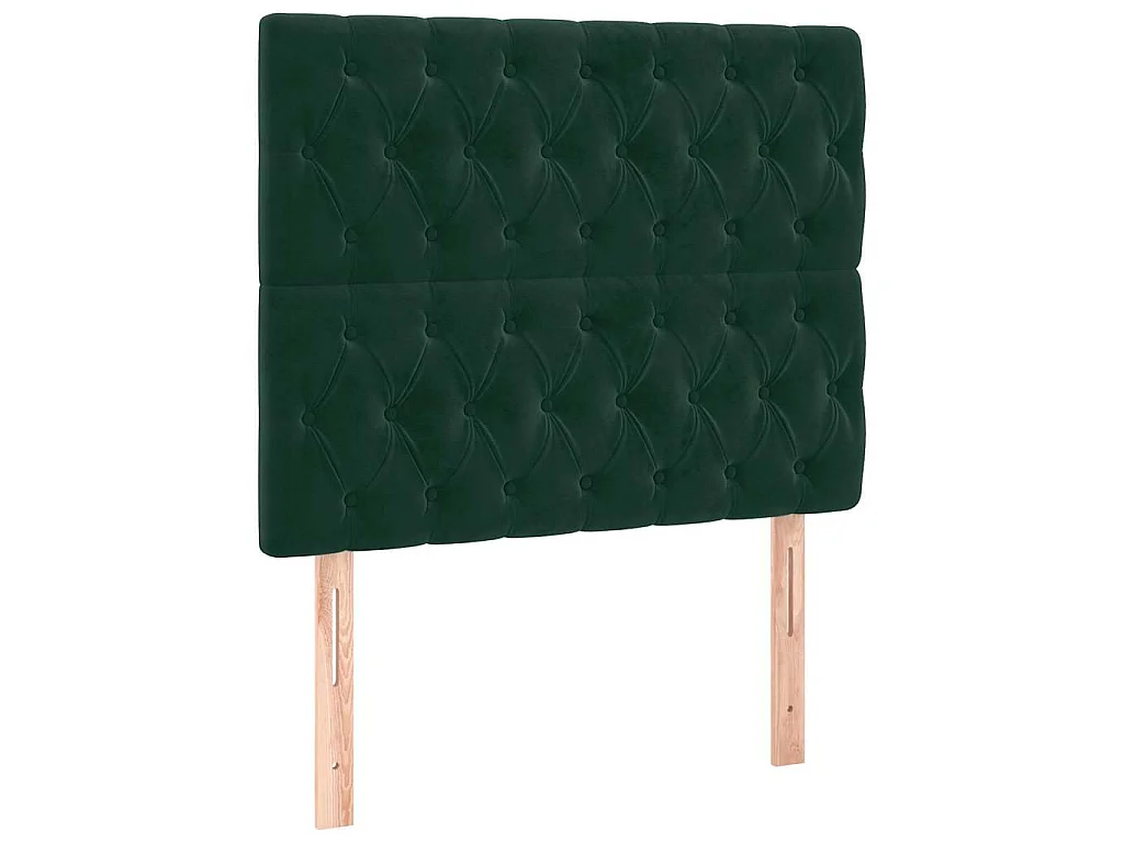 Cadre de lit sans matelas vert foncé 90x190 cm velours