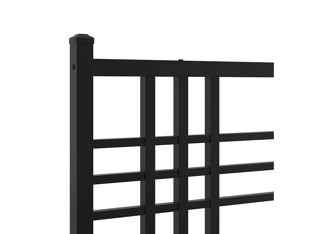 Giroletto con Testiera in Metallo Nero 140x190 cm
