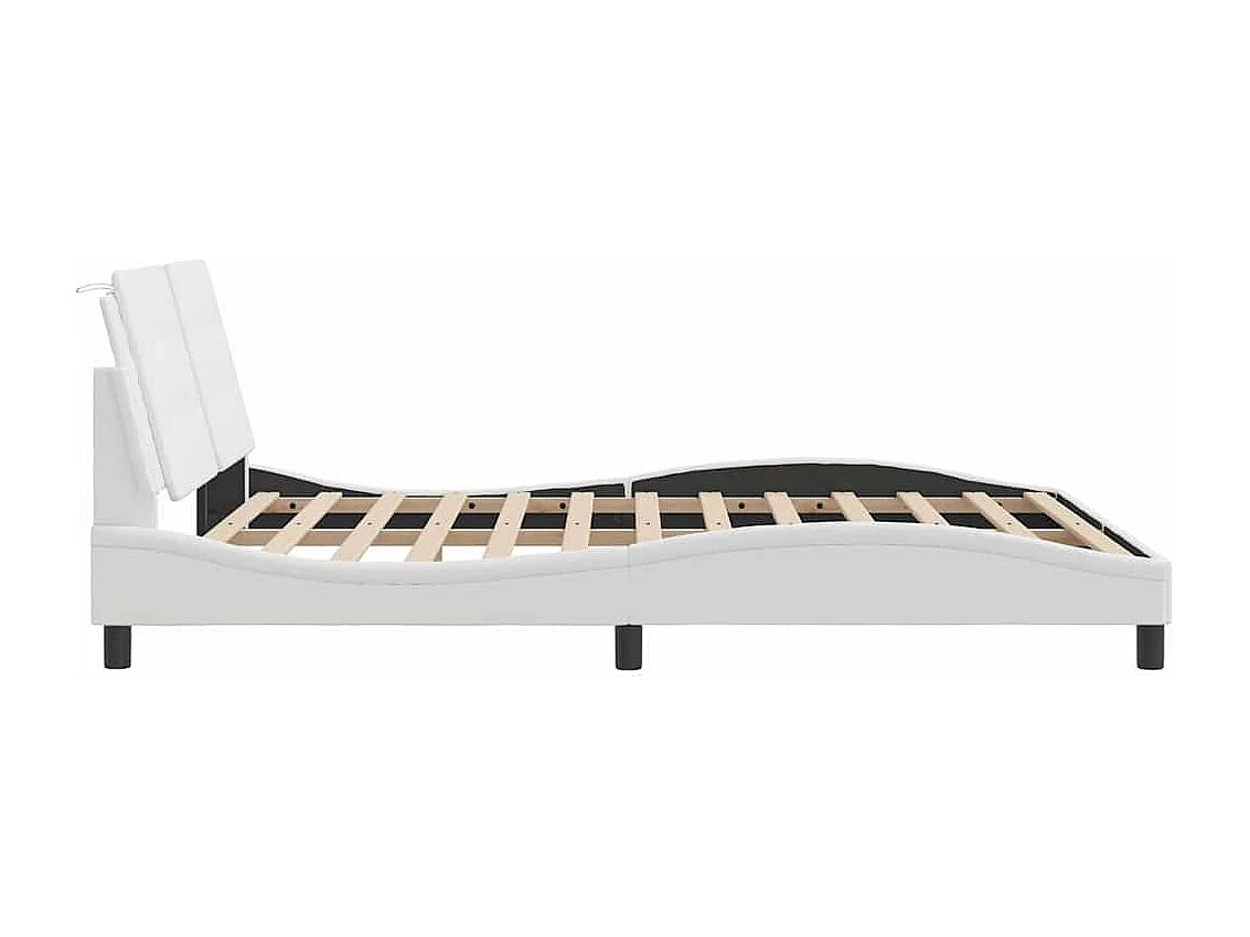 Cadre de lit sans matelas Zadar blanc 160x200 cm similicuir