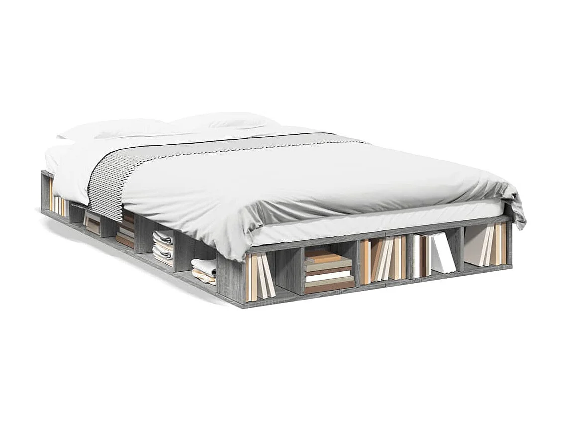 Cadre de lit sans matelas sonoma gris 140x190 cm