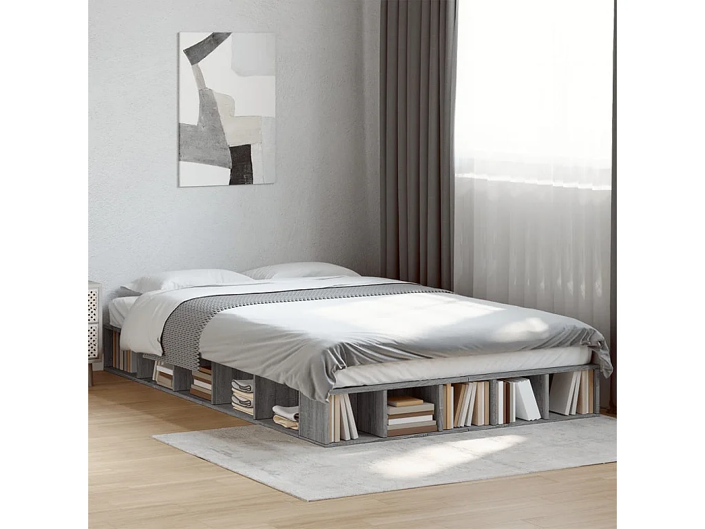 Cadre de lit sans matelas sonoma gris 140x190 cm