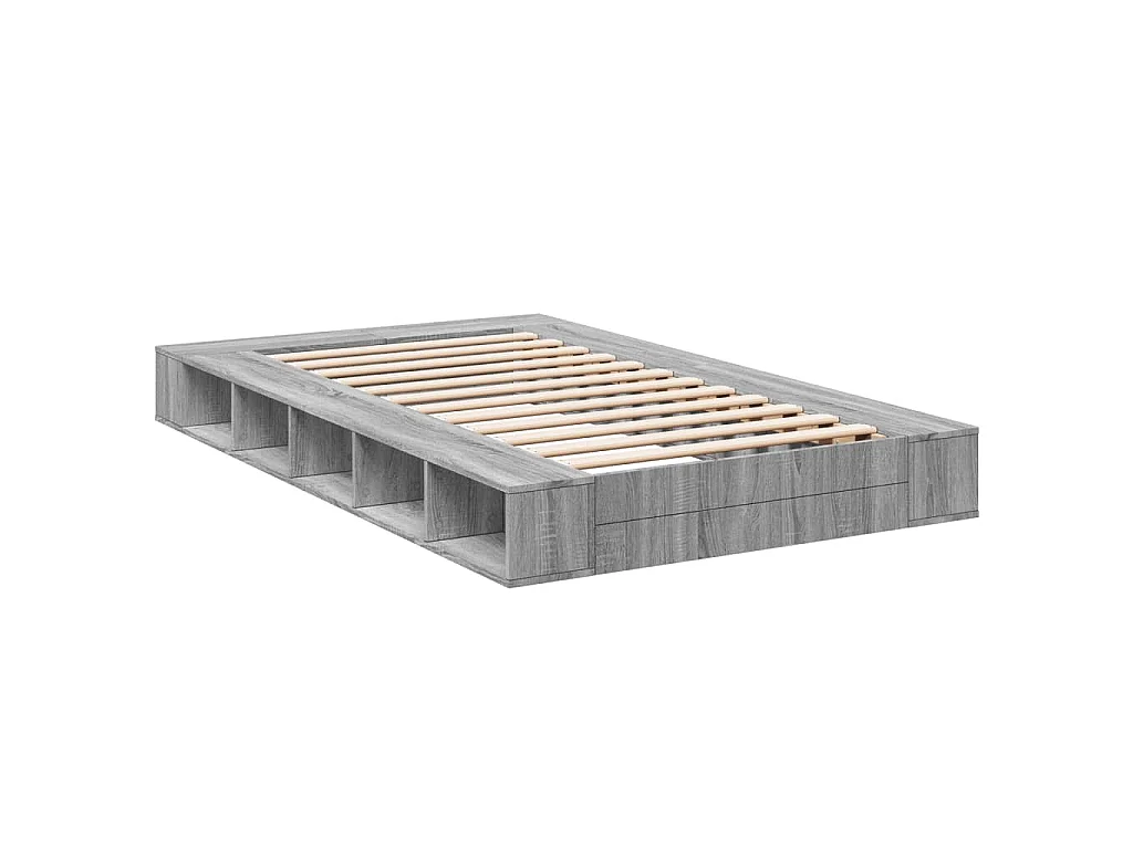 Cadre de lit sans matelas sonoma gris 140x190 cm