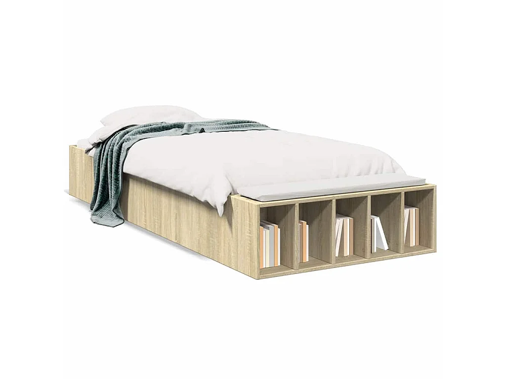 Bedframe bewerkt hout sonoma eikenkleurig 90x200 cm