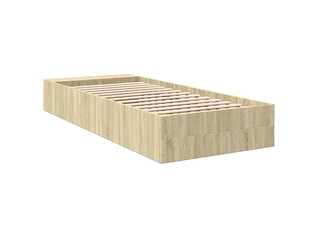 Bedframe bewerkt hout sonoma eikenkleurig 90x200 cm