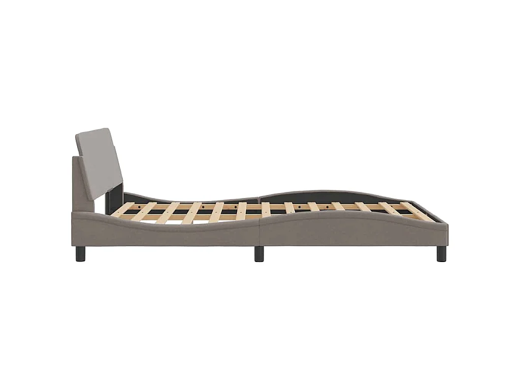 Cadre de lit Dover taupe 140x190 cm tissu