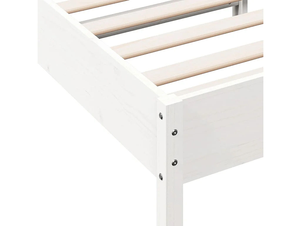 Bedframe zonder matras massief grenenhout wit 90x200 cm