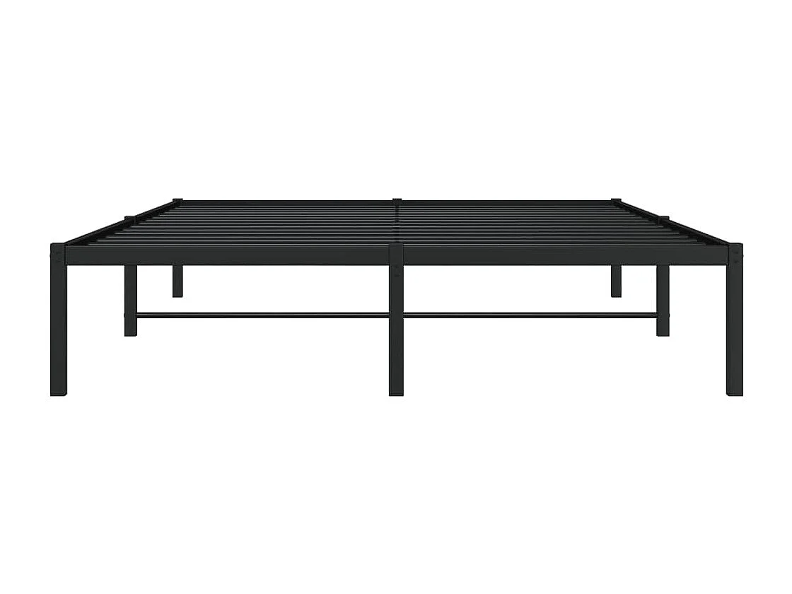Cadre de lit métal sans matelas noir 140x190 cm