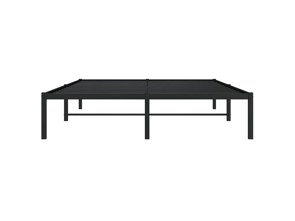 Cadre de lit métal sans matelas noir 140x190 cm