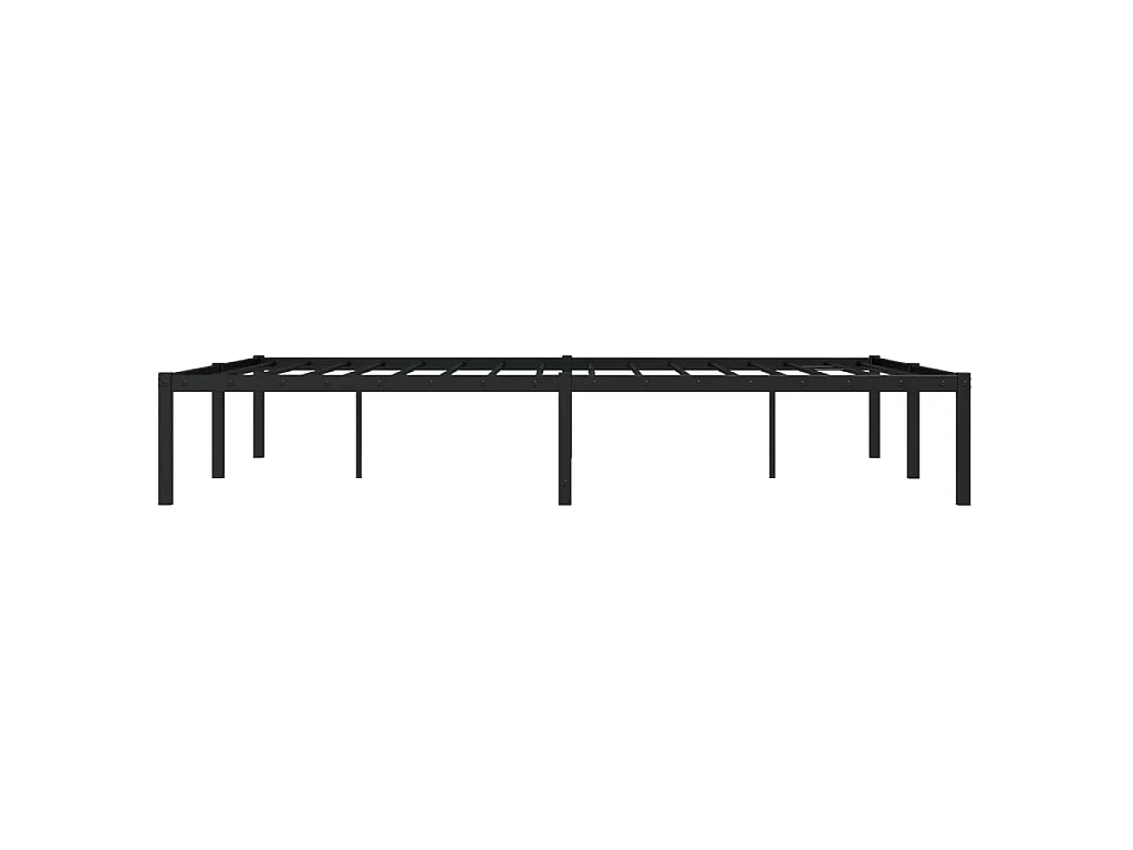 Cadre de lit métal sans matelas noir 140x190 cm