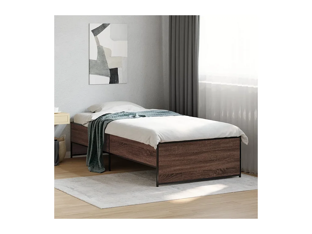 Cadre de lit sans matelas chêne marron 100x200 cm