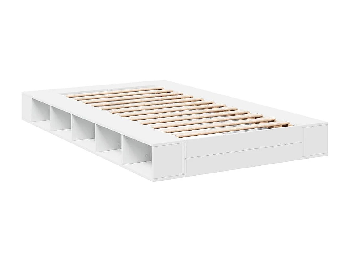 Cadre de lit sans matelas blanc 140x190 cm