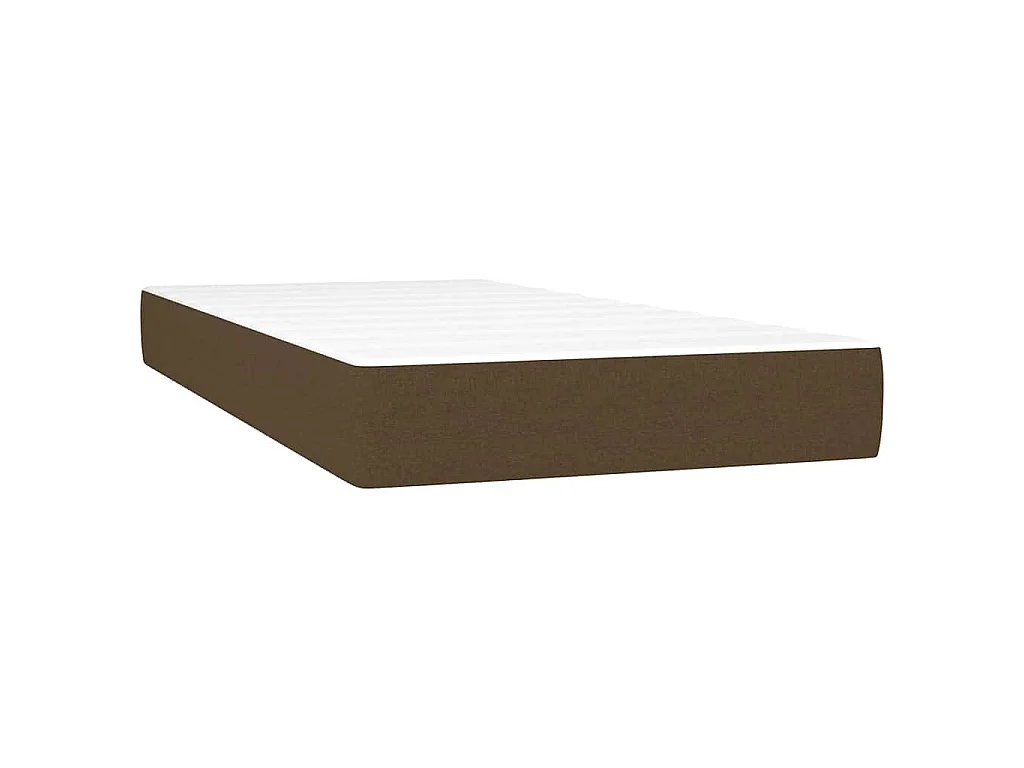 Boxspring met matras en LED stof donkerbruin 120x190 cm