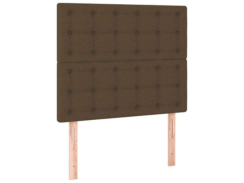 Boxspring met matras en LED stof donkerbruin 120x190 cm
