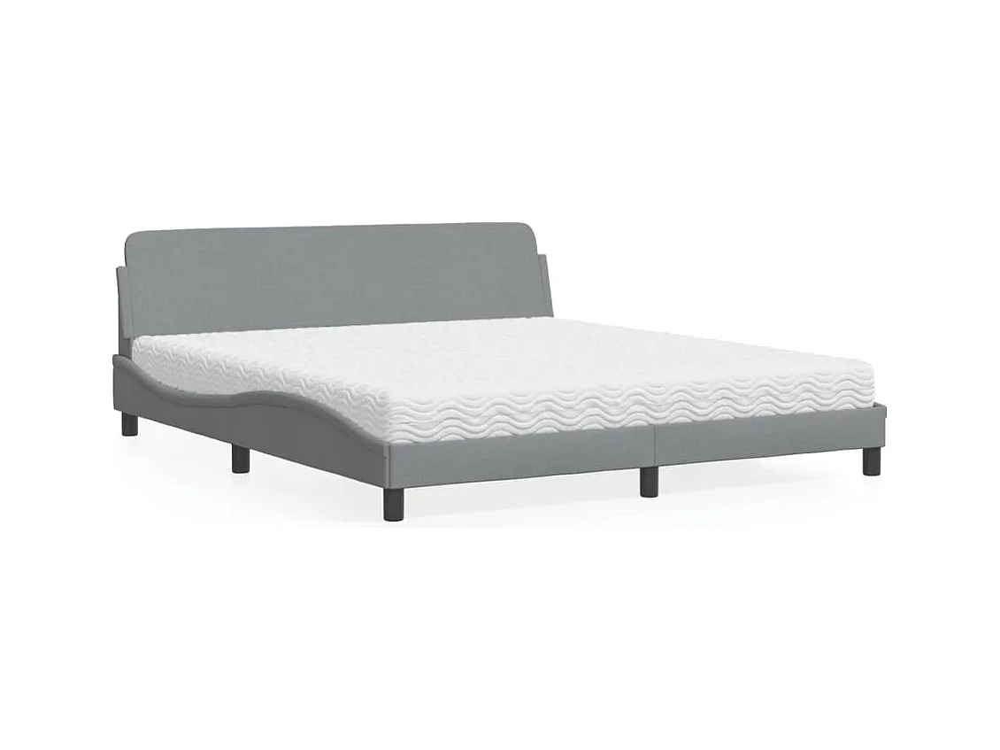 Bed met matras "Dover" stof lichtgrijs 180x200 cm