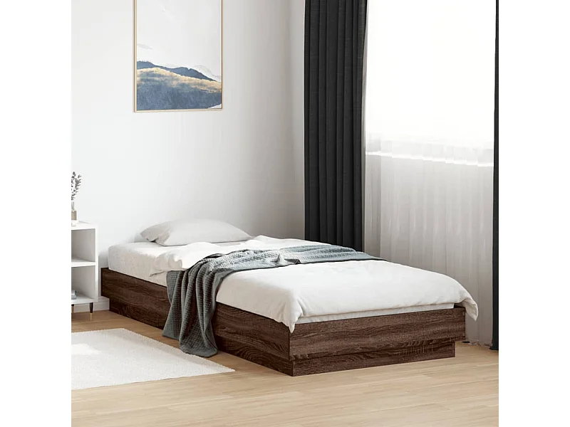 Bedframe zonder matras bewerkt hout bruin eikenkleur 100x200 cm