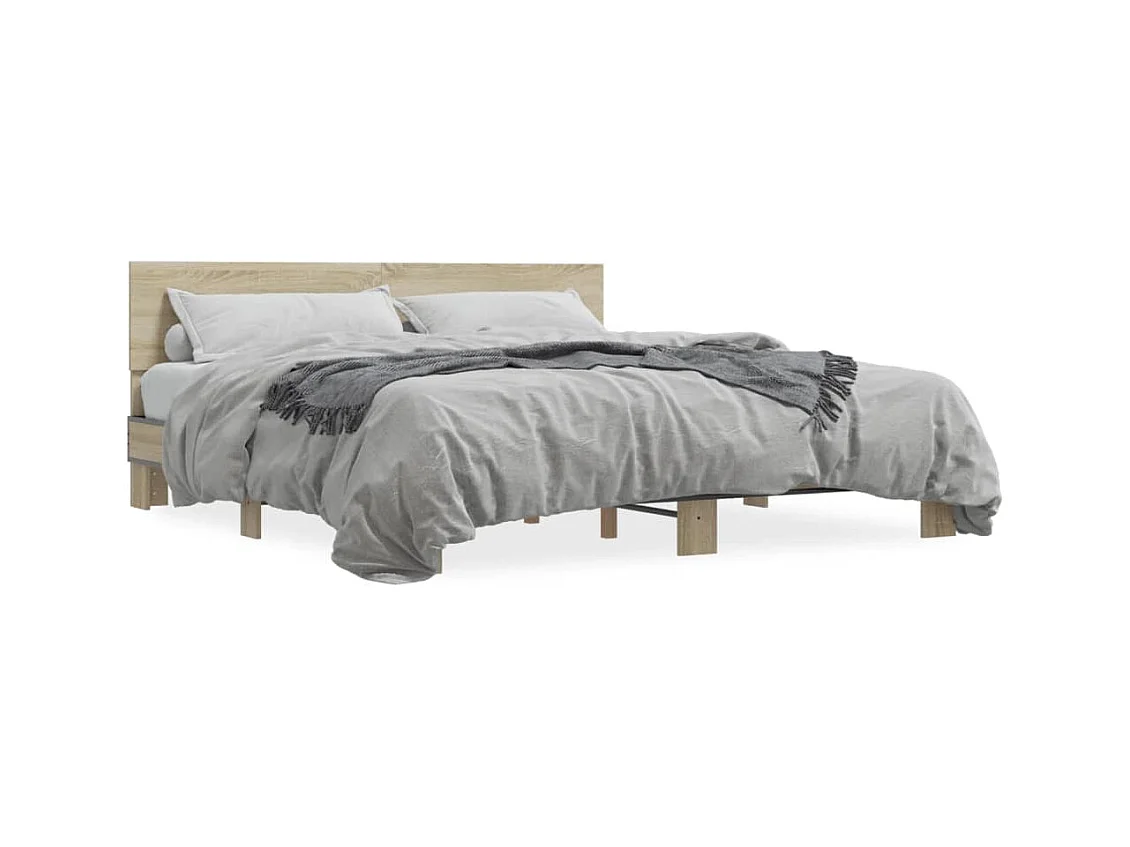 Cadre de lit sans matelas chêne sonoma 180x200 cm