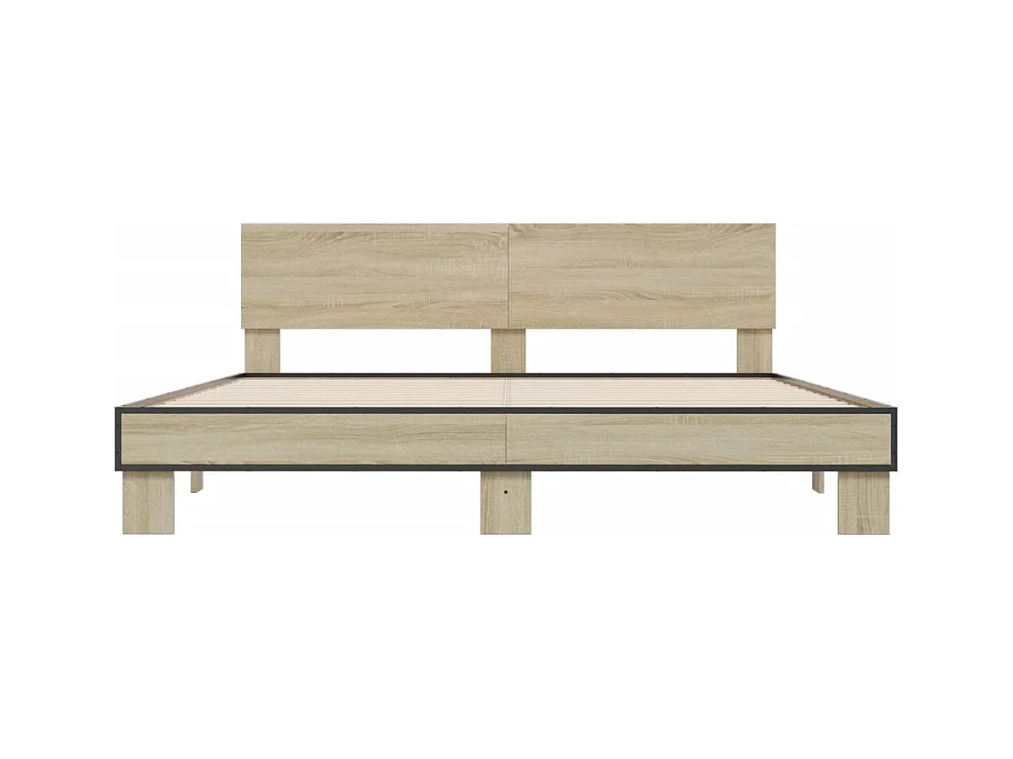 Cadre de lit sans matelas chêne sonoma 180x200 cm
