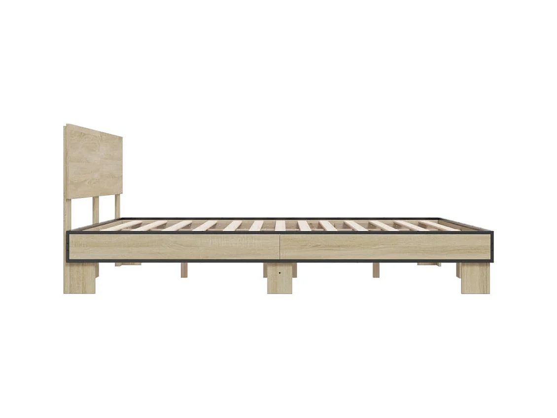 Cadre de lit sans matelas chêne sonoma 180x200 cm
