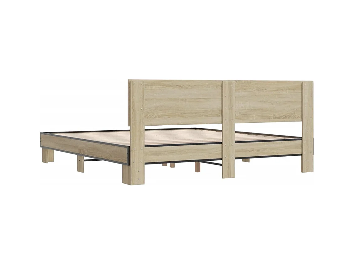 Cadre de lit sans matelas chêne sonoma 180x200 cm