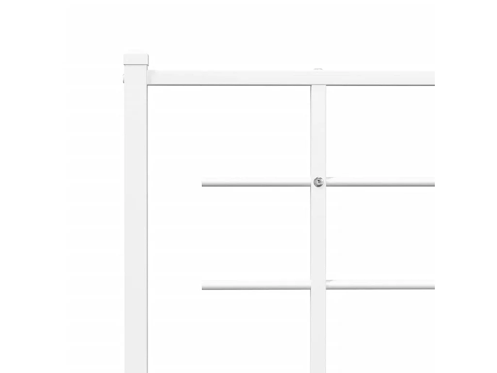 Cadre de lit métal sans matelas avec pied de lit blanc 90x190cm