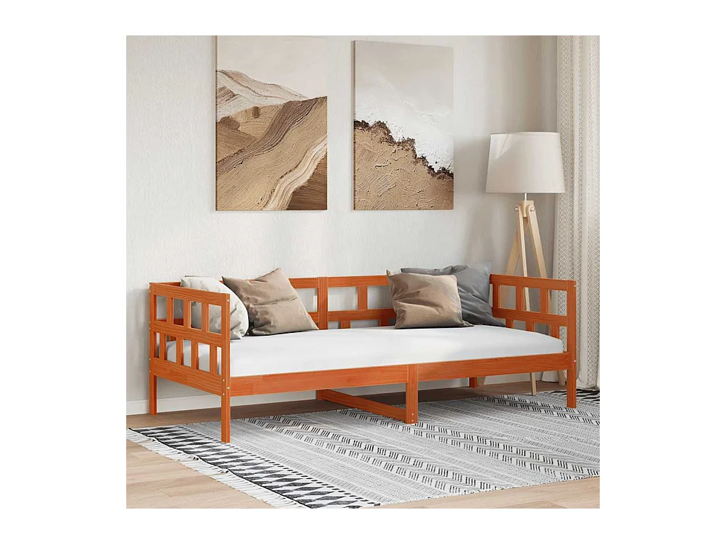 Dormeuse senza Materasso Marrone Cera 80x200 cm Legno di Pino