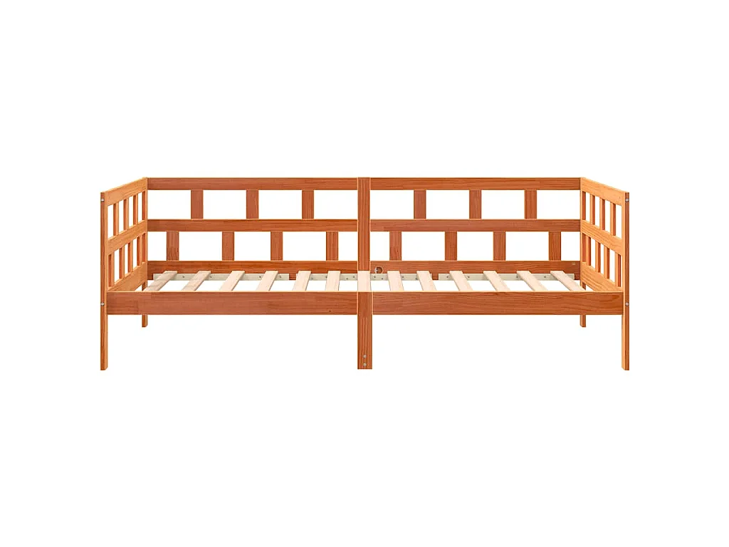 Sofá cama sin colchón madera maciza pino marrón cera 80x200 cm