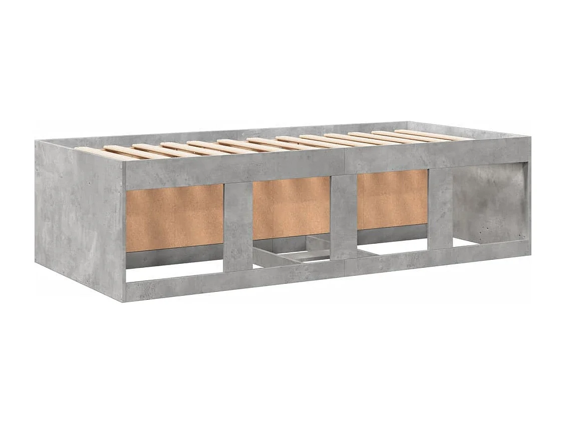 Lit de jour avec tiroirs sans matelas gris béton 100x200 cm