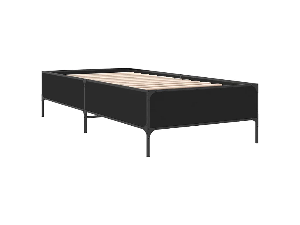 Giroletto Nero 100x200 cm in Legno Multistrato e Metallo