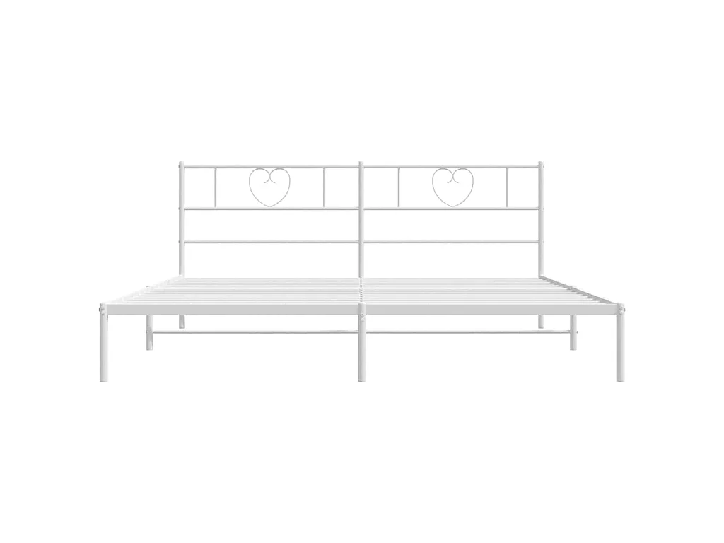 Cadre de lit métal sans matelas et tête de lit blanc 180x200 cm