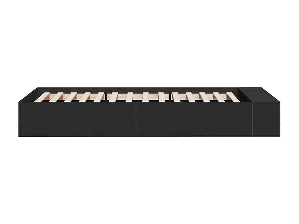 Bedframe bewerkt hout zwart 90x190 cm