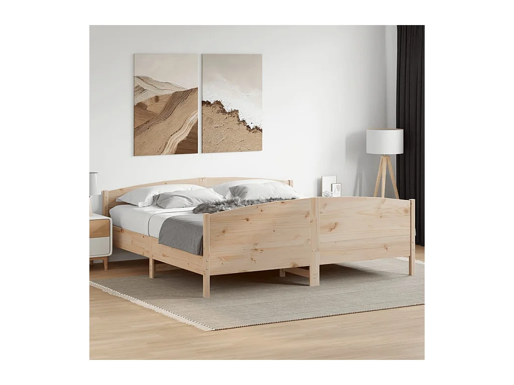 Cadre de lit sans matelas 180x200 cm bois massif de pin