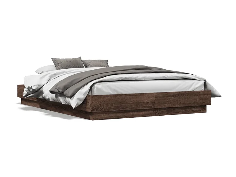 Estrutura de cama com cabeceira 120x190 cm carvalho castanho