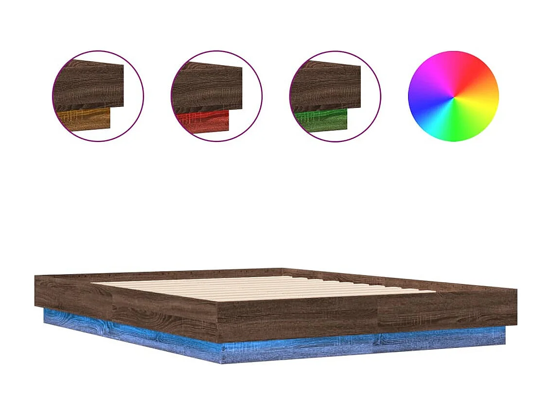 Estrutura de cama com cabeceira 120x190 cm carvalho castanho