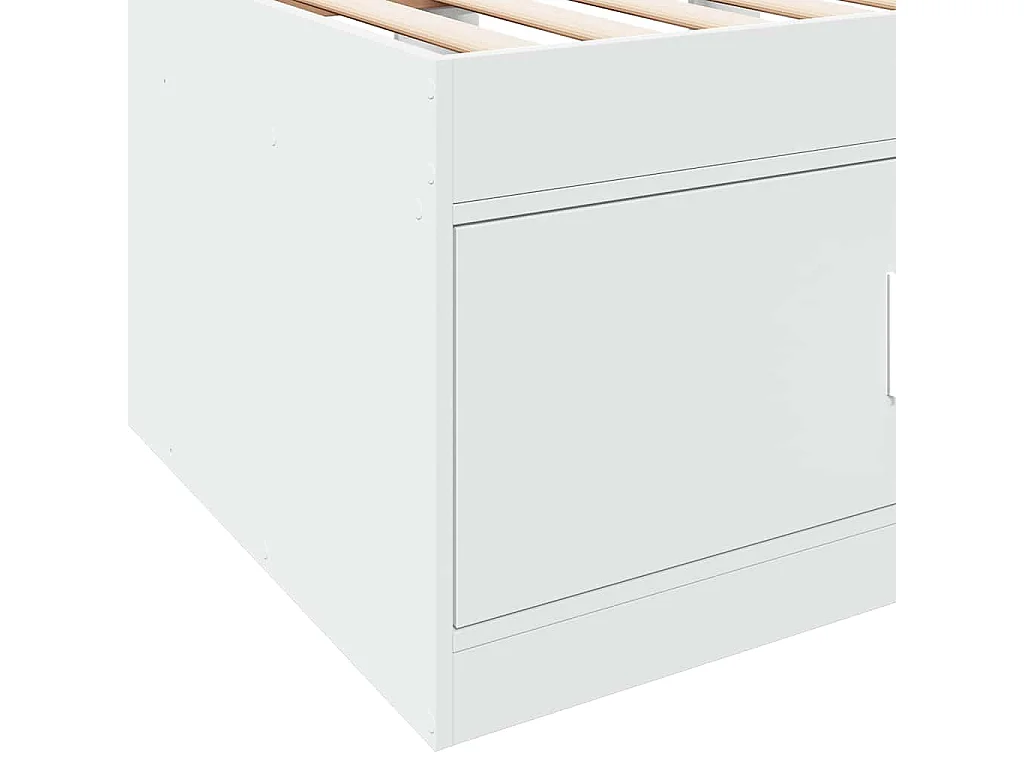 Slaapbank met lades zonder matras 100x200 cm wit