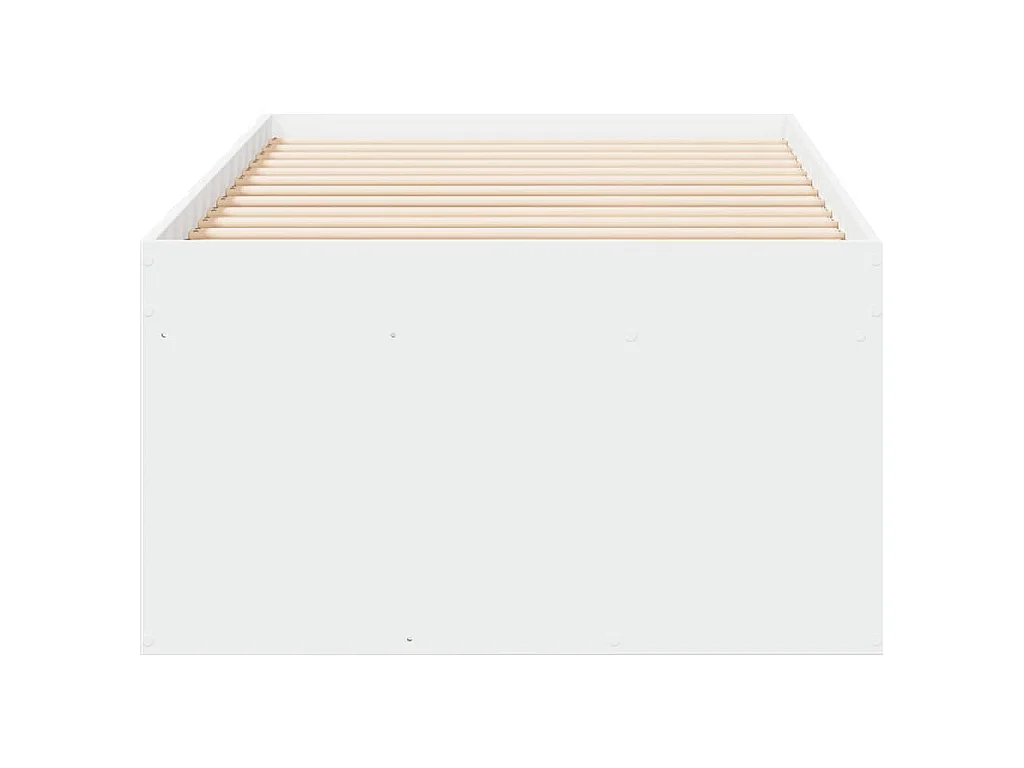 Divano Letto con Cassetti senza Materasso Bianco 100x200 cm